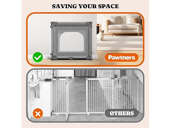 Pawtners Foldable 6 Panel Baby Gate