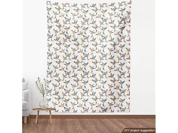 Lunarable Hummingbirds Fabric by The Yard
