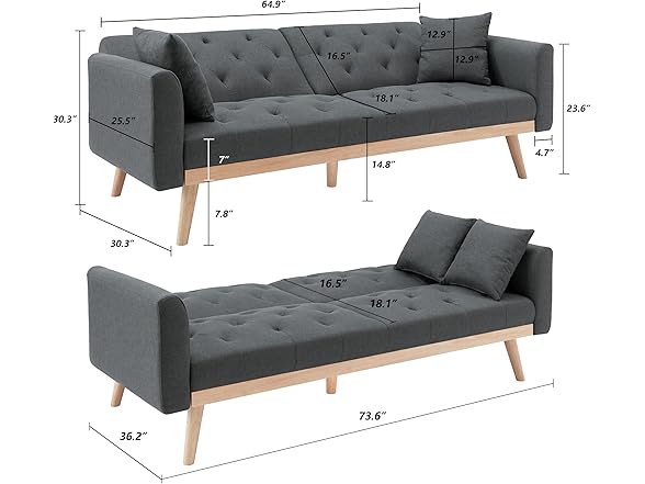 DKLGG Modern Futon Sofa Bed