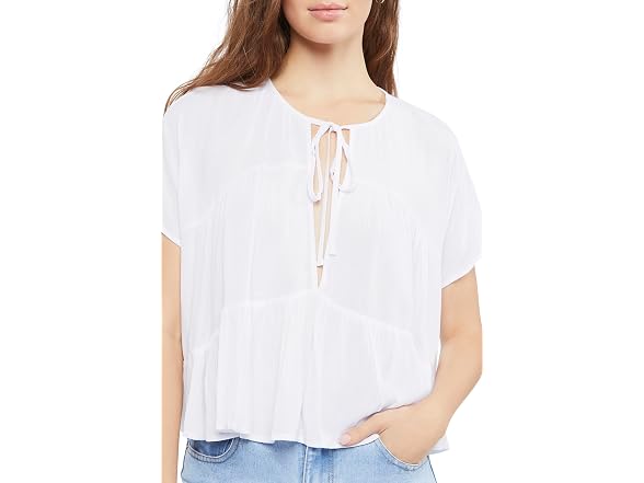 Forever 21 (M) Tiered Tie-Neck Top