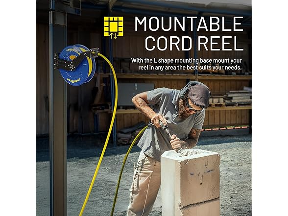 GOODYEAR Heavy Duty Hose Reel Retractable 3/8" Inch x 50'