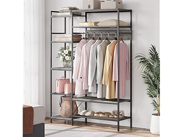 IDEALHOUSE 5-Tier Portable Clothing Rack