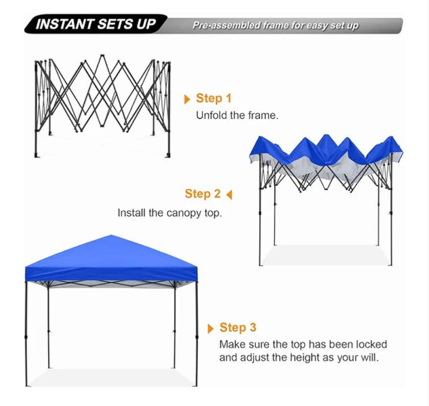 Trapper Peak 10' x 10' Folding Pop-Up Canopy - Gallery 6
