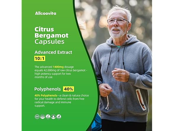Organic Citrus Bergamot 1400mg, 120 Capsules