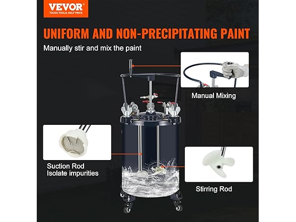 VEVOR Spray Paint Pressure Pot, 30 L/7.5 gal