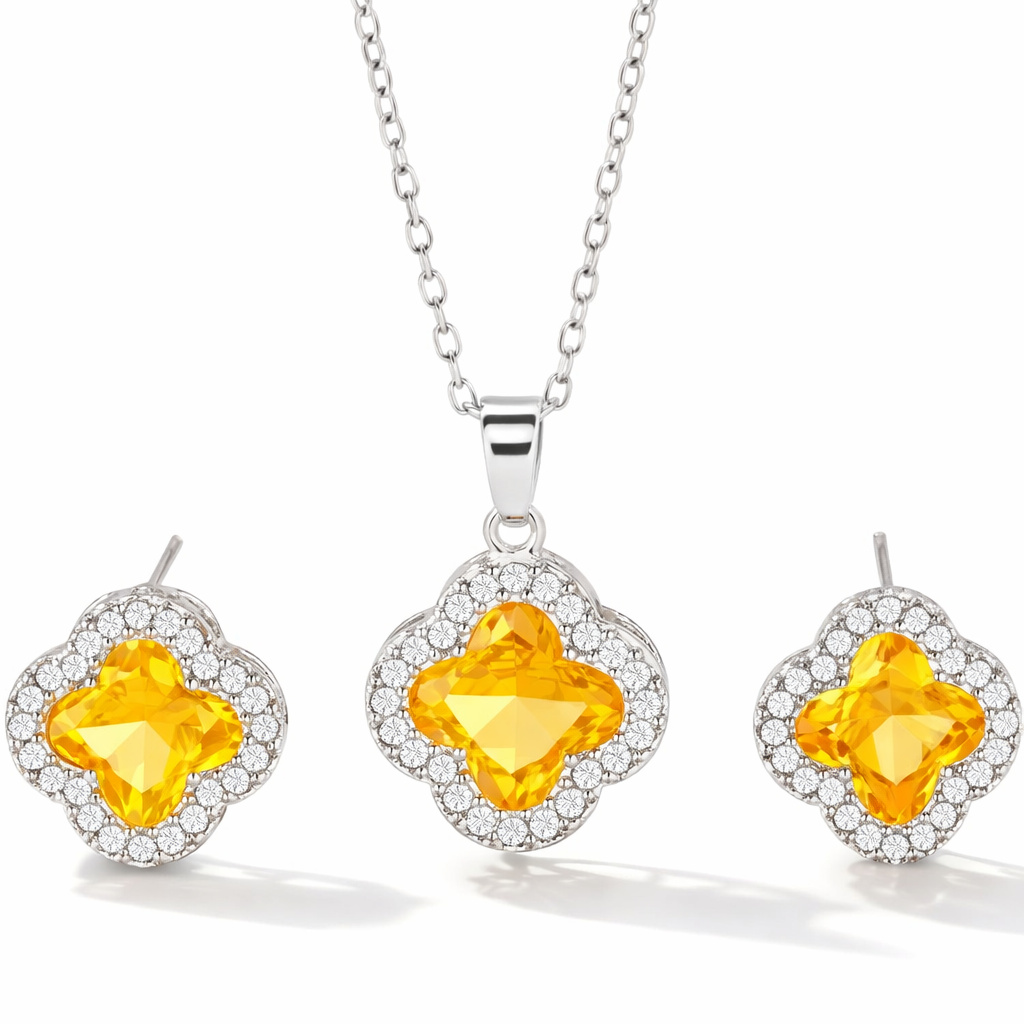 Womens Clover Pendant & Earrings Set - Gallery 12