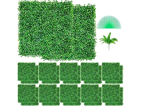 Artificial Boxwood Panel UV 24pcs Boxwood Hedge