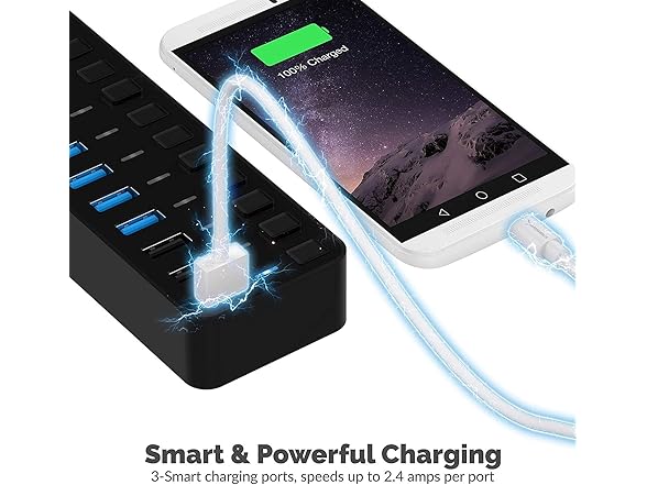 SABRENT 10-Port USB 3.0 Hub 60W Powered