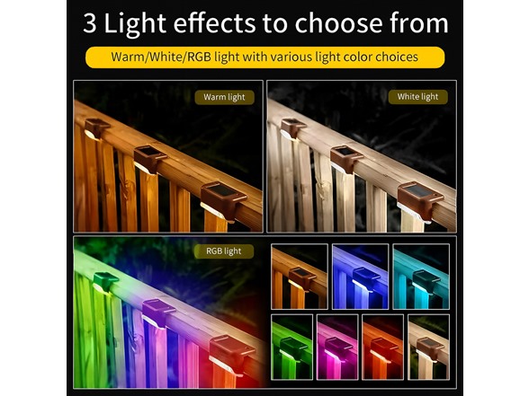 8-Pk Solar LED Deck & Step Lights- Choose Color