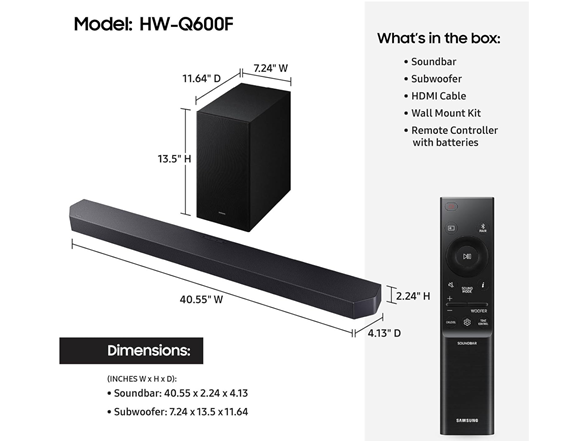 (NEW) Samsung HW-Q600F 3.1.2 Soundsystem