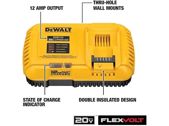 DEWALT DCB1112 Battery 20V + Flexvolt Fast Charger