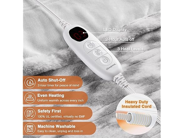 Beautyrest Long Brushed Heated Blanket