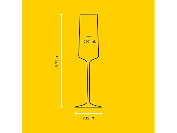 JoyJolt Sidney Stemmed Champagne Flutes, Set of 4