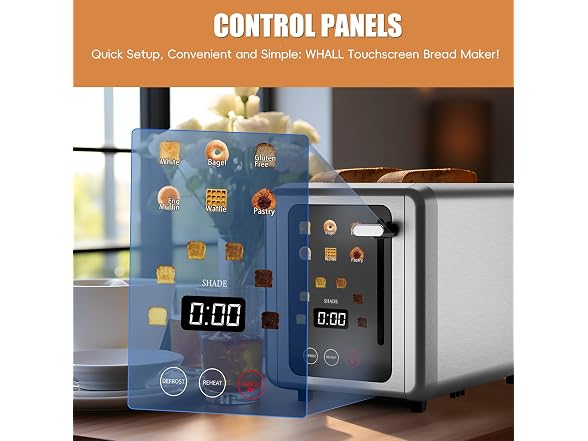 WHALLPRO Touch Screen Toaster