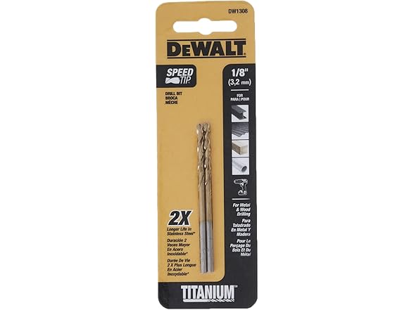 DEWALT DW1308-1/8" Titanium Nitride Split Point Bit