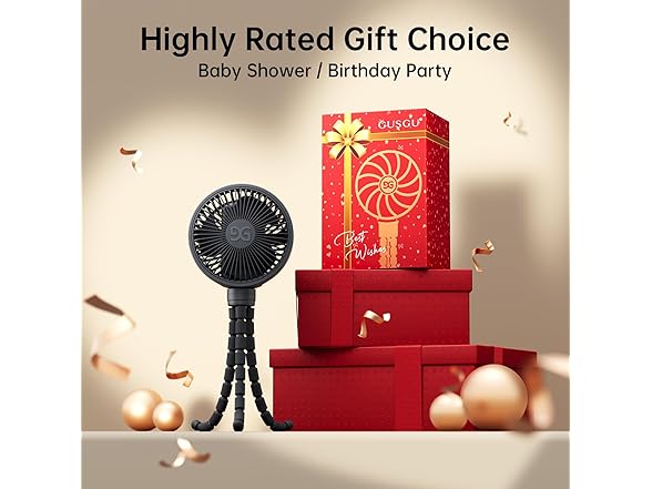 GUSGU Clip on Stroller Fan for Baby