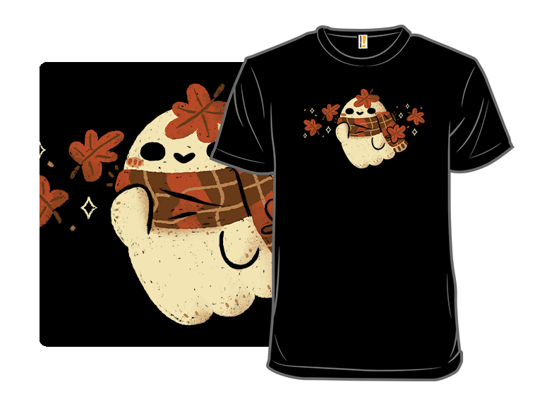 Autumn Ghost with Scarf and Leaves
