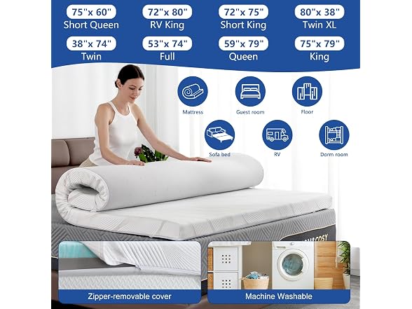 WEUP Firm Mattress Topper Full Size 3 Inch