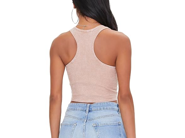 Forever 21 Women's (M) Waffle Knit Cropped Tank To