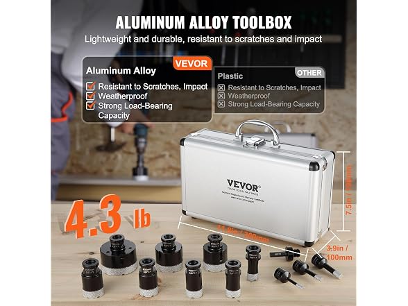 Diamond Core Drill Bit Set, 11 PCS