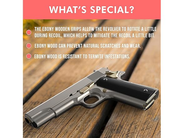 Horlax 1911 Wood Grips, Full Size, Black