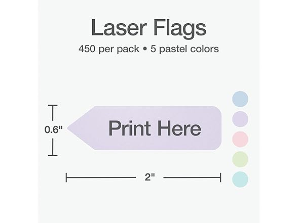 Laser Printable Flags 450pk 2"x0.56"