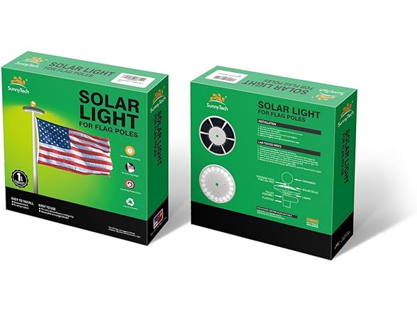 Sunnytech Solar Flag Pole Light, 20LED