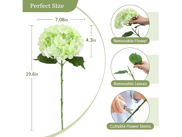 NINTYNINE Hydrangea Artificial Flower 4pc