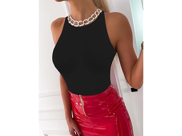 Saslax Women (M) High Neck Sleeveless Halter Tops