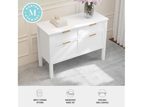 Martha Stewart Hutton File Cabinet, Wht