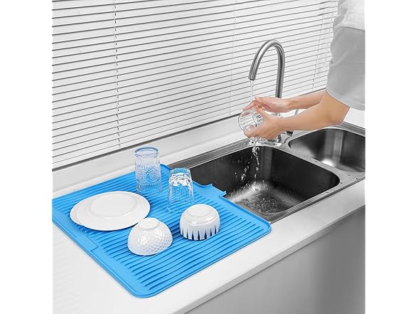 Dish Drying Mat Blue