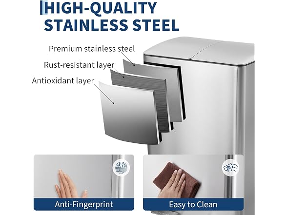 PrecisionAuto Step-On Recycling Bin Silv
