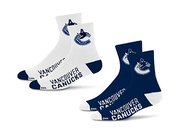 Canucks Quarter Sock 2pk Lg