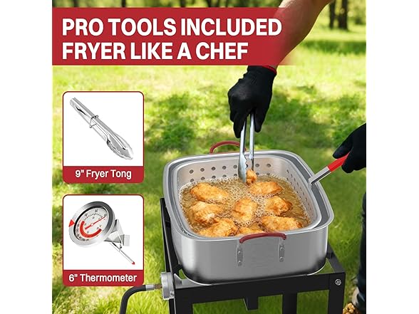 Aluminum Deep Fryer Pot | Lid | Outdoor Fish Fryer Pot