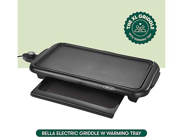 bella Electric Griddle with Warming Tray 