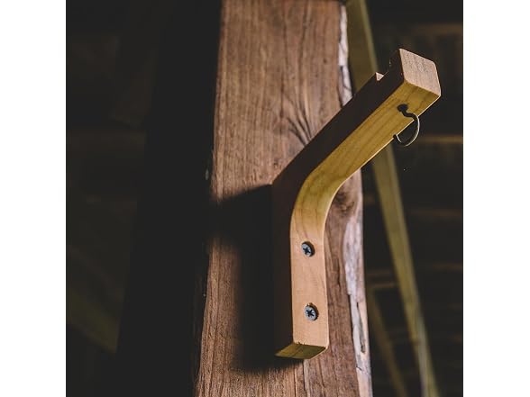 Acacia Wood Hanging Brackets with Dual Hooks, 2-Pack