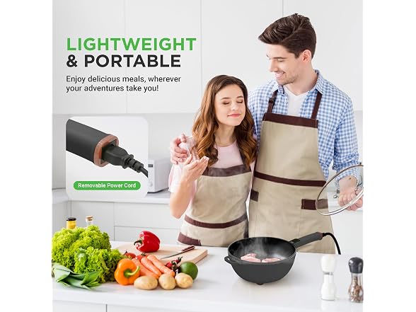 Nutrichef 4L Electric Frying Pan & 4L Steamer 