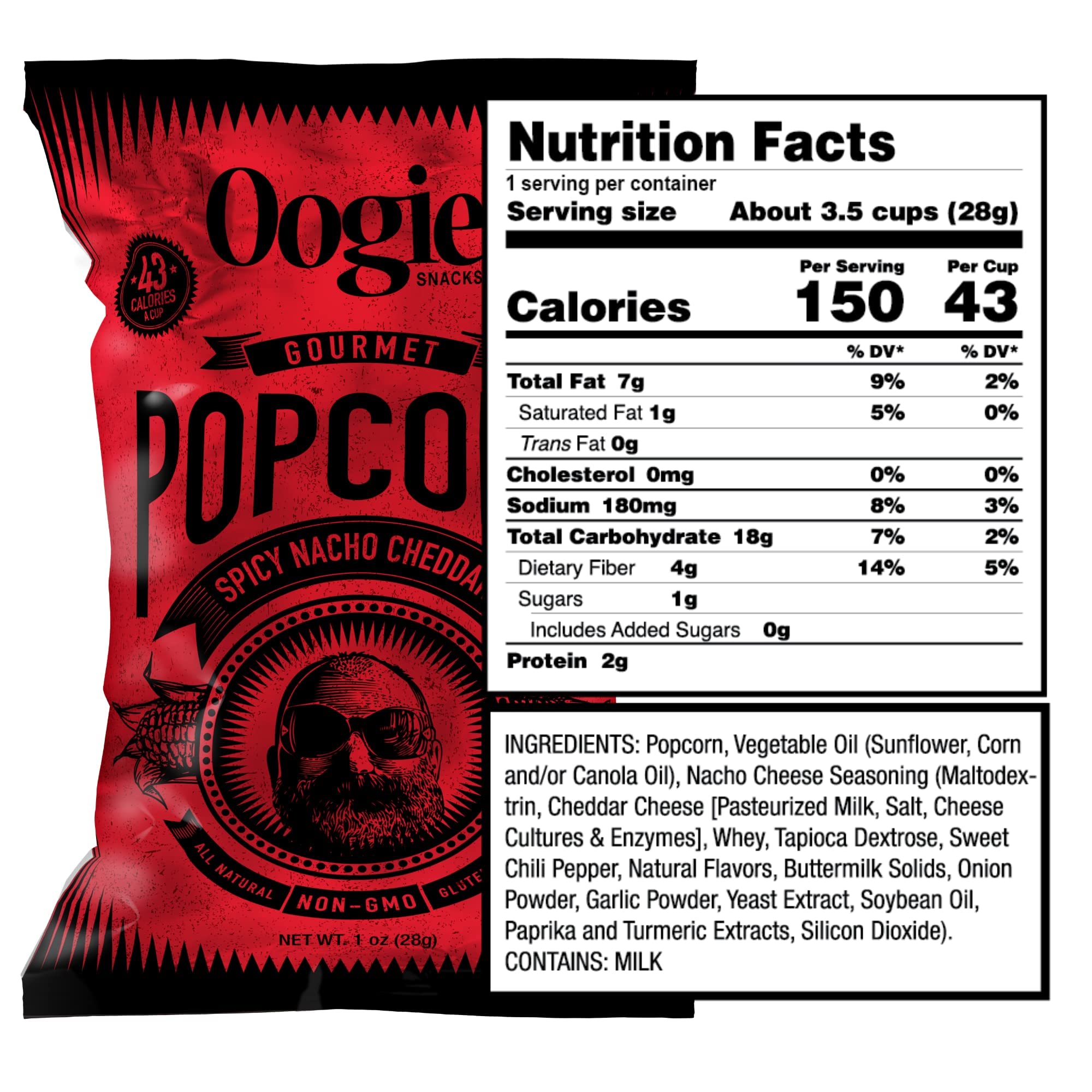 (20 Pk) Oogie's Snacks Spicy Nacho Popcorn - Gallery 8