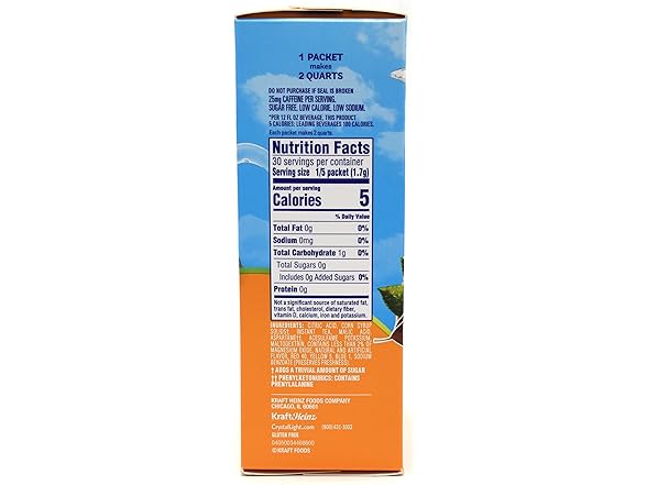 6PK Crystal Light Peach Iced Tea Drink Mix, 12-Quart Canister