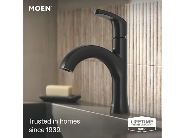 Moen Karis Black Matte One-Handle Single Hole Bathroom