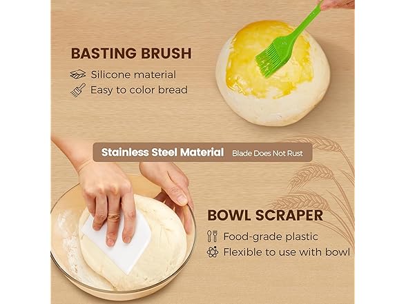 TEZOU Artisan Sourdough Bread Proofing Baskets Set