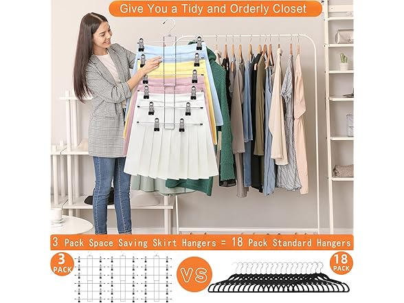 SHUKEEKA 3 Pack Metal Pants Hangers