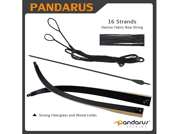 PANDARUS Wooden Takedown Recurve Bow 62"