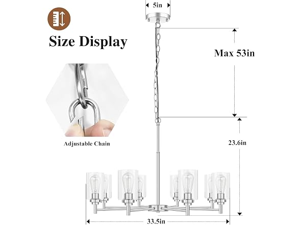 Sucolite B0DLFTB79G 8-Light Chandelier for Dining 