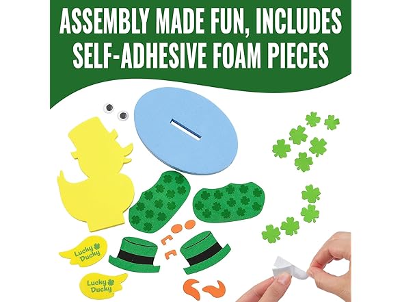 3D Floating Lucky Ducky Foam Craft Kit – 12 Sets