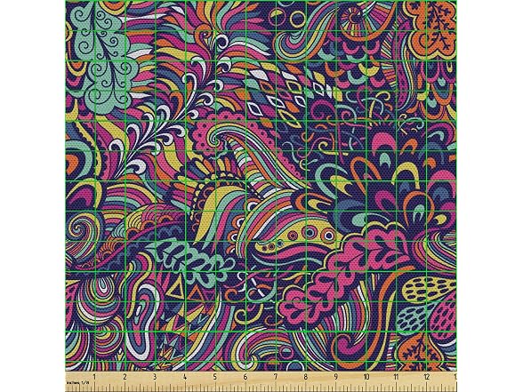 Ambesonne Psychedelic Fabric by The Yard