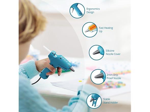 Tilswall Hot Glue Gun Kit with 30 Glue Sticks Blue