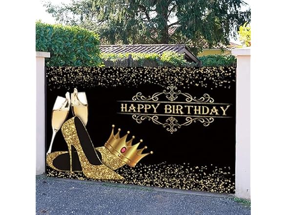 Dorcev 10x8ft Happy Birthday Backdrop
