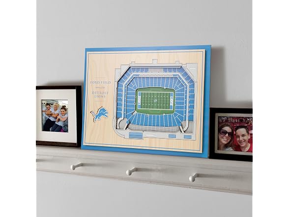 DETROIT LIONS NFL 5-Layer StadiumViews 3D Wall Art