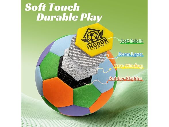 UBeesize Soft Indoor Soccer Ball with Pump
